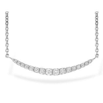 Diamond Smile Necklace 14k white gold style n8127 AK